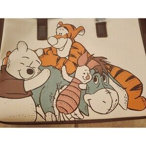 LOUNGEFLY DISNEY NWT WINNIE THE POOH GROUP HUG FALL FRIENDS SATCHEL HANDBAG